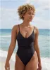 Strappy Tulum High Leg One-Piece - Jet Black sold by VENUS