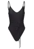 Strappy Tulum High Leg One-Piece - Jet Black sold by VENUS
