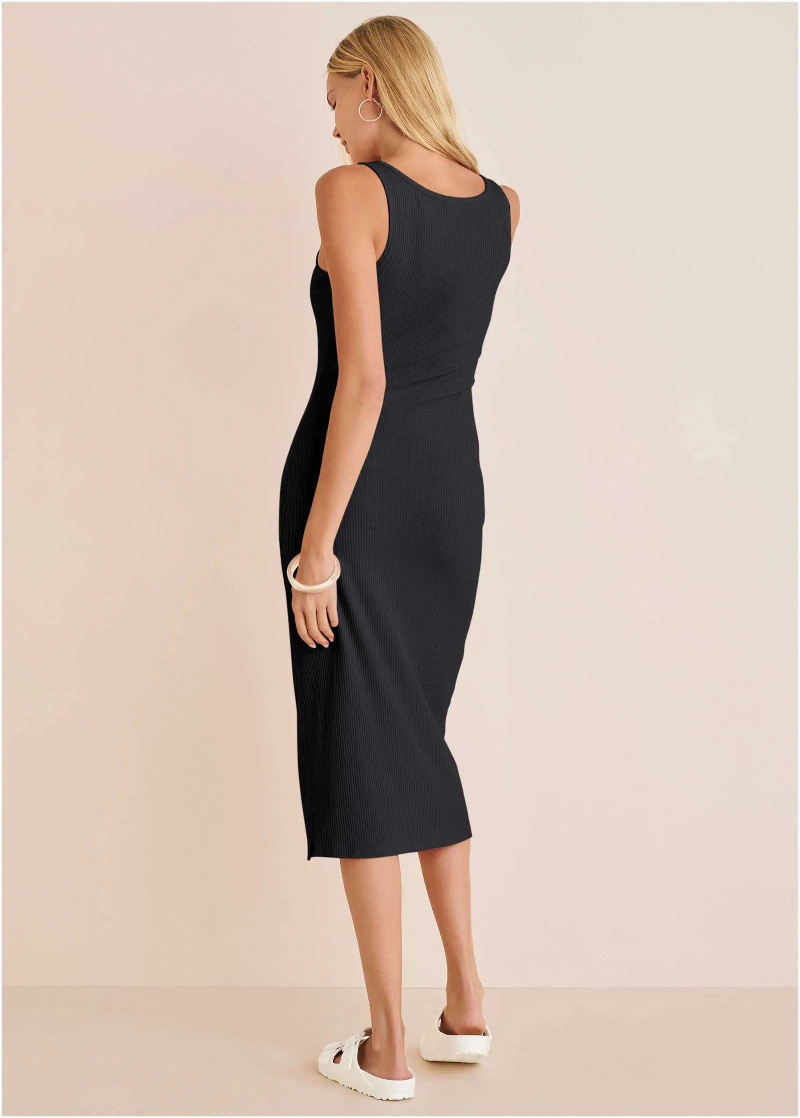 Henley Midi Dress - Jet Black sold by VENUS product image thumbnail 2