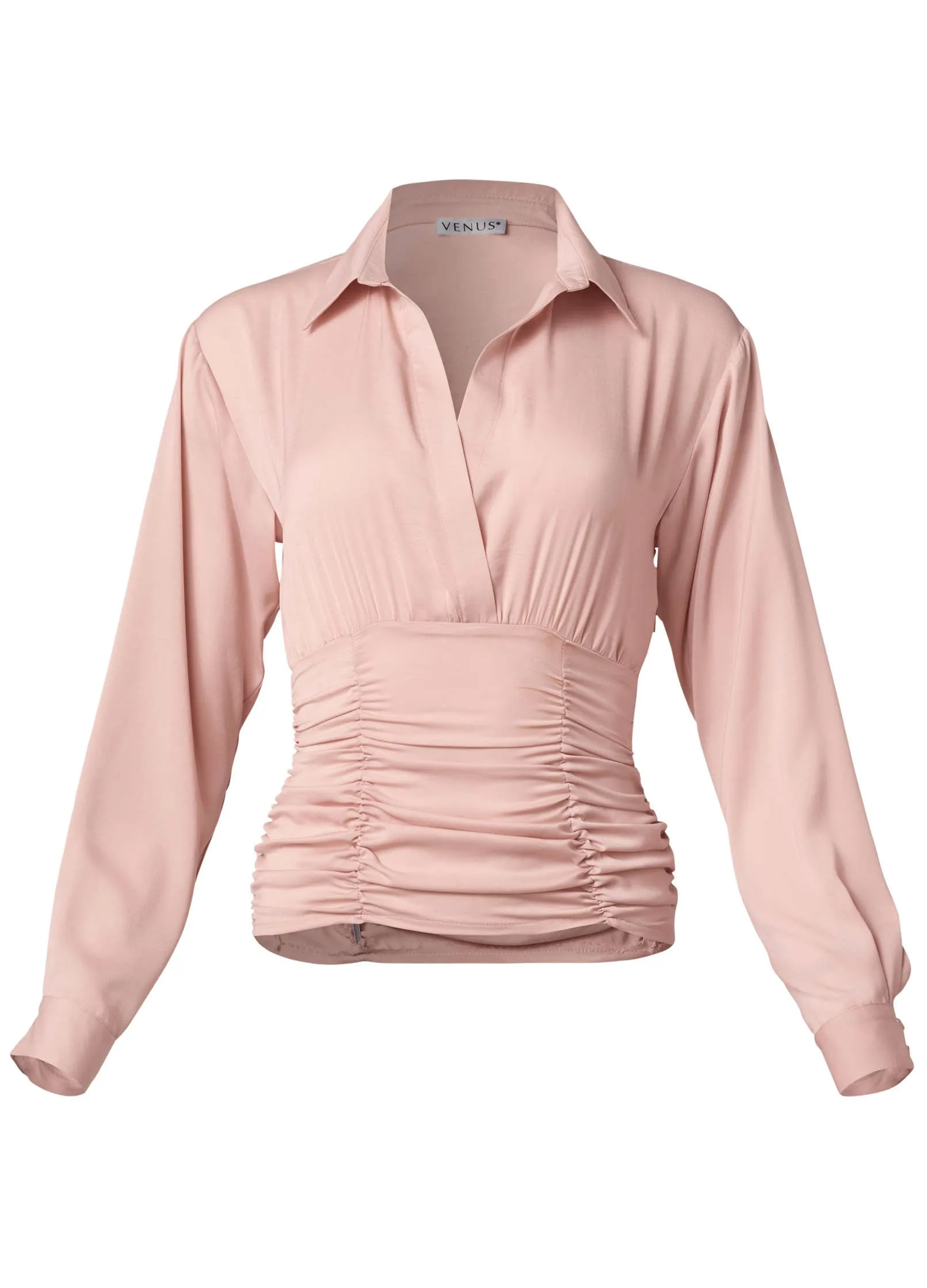Ruched V-Neck Blouse - Mauve sold by VENUS product image thumbnail 4