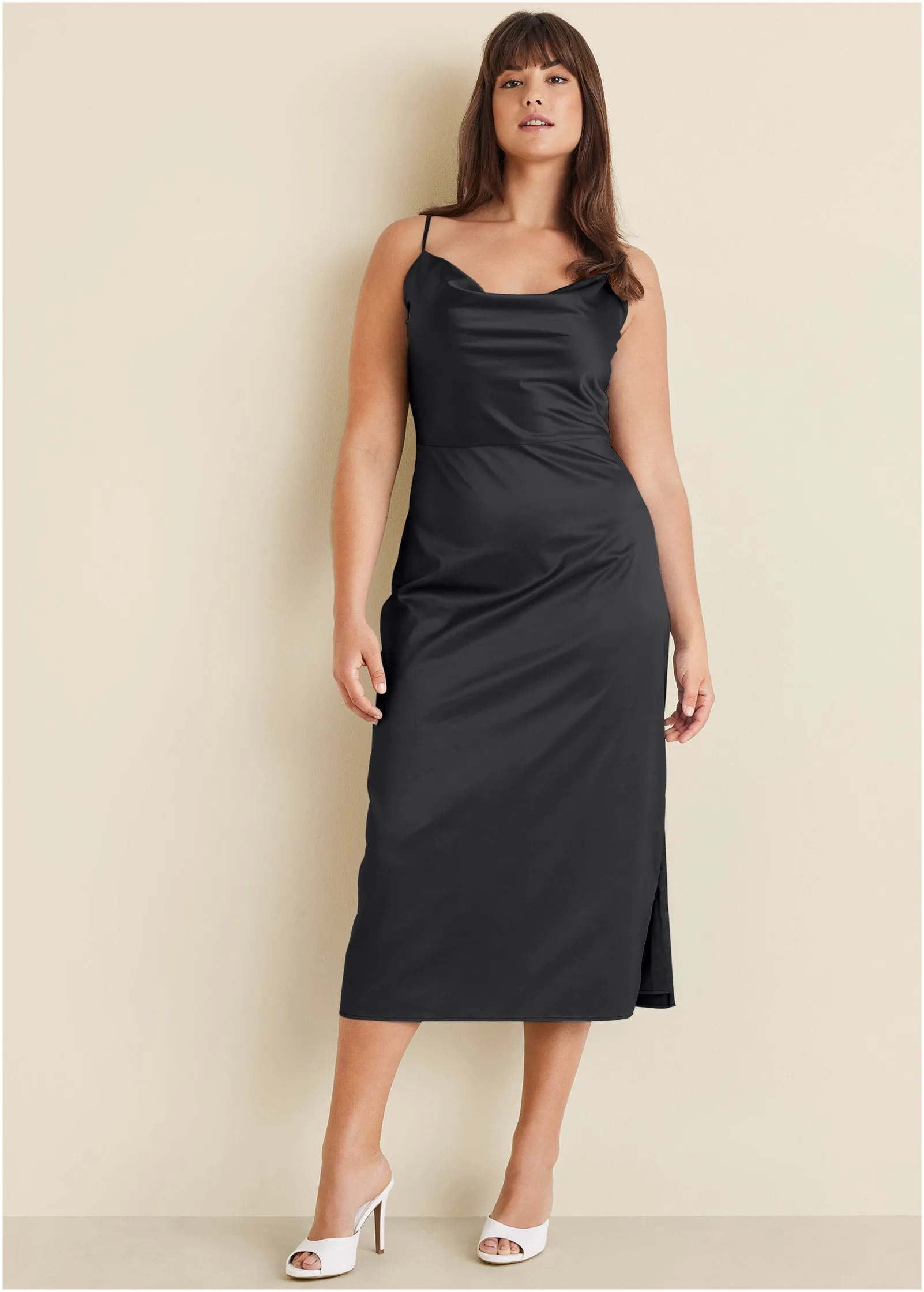 Cowl Neck Slip Dress - Jet Black sold by VENUS product image thumbnail 5