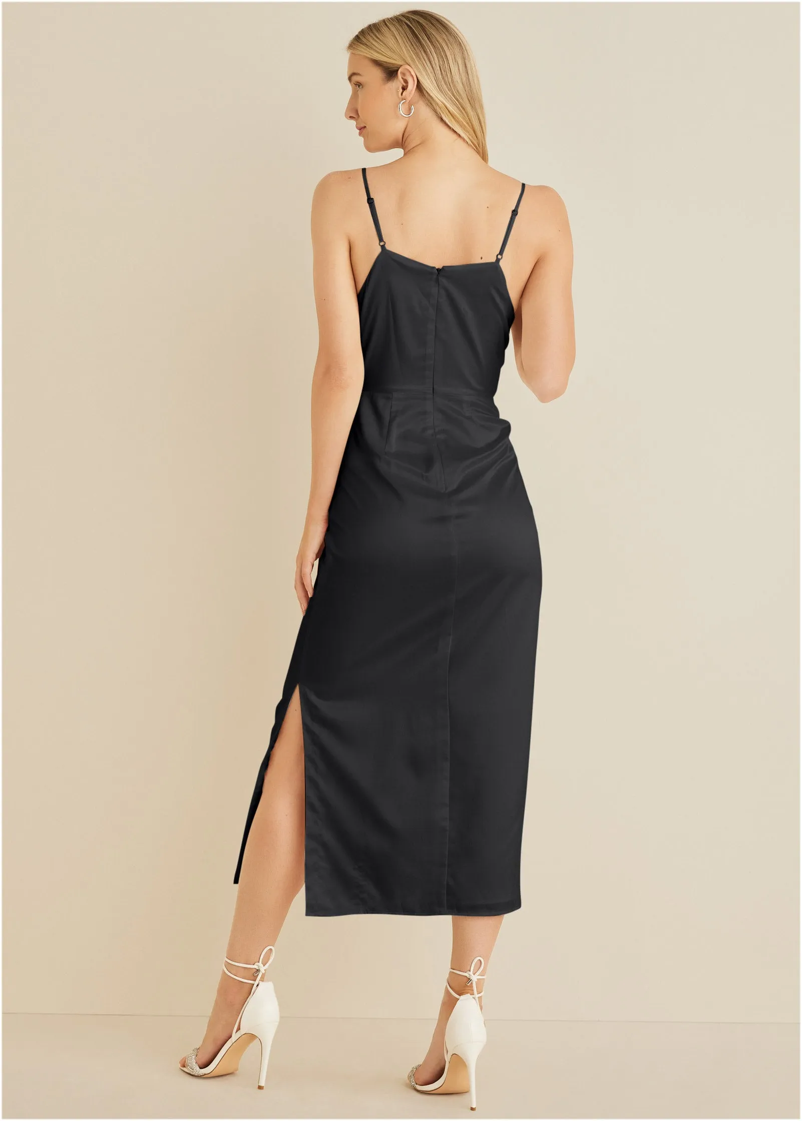 Cowl Neck Slip Dress - Jet Black sold by VENUS product image thumbnail 2