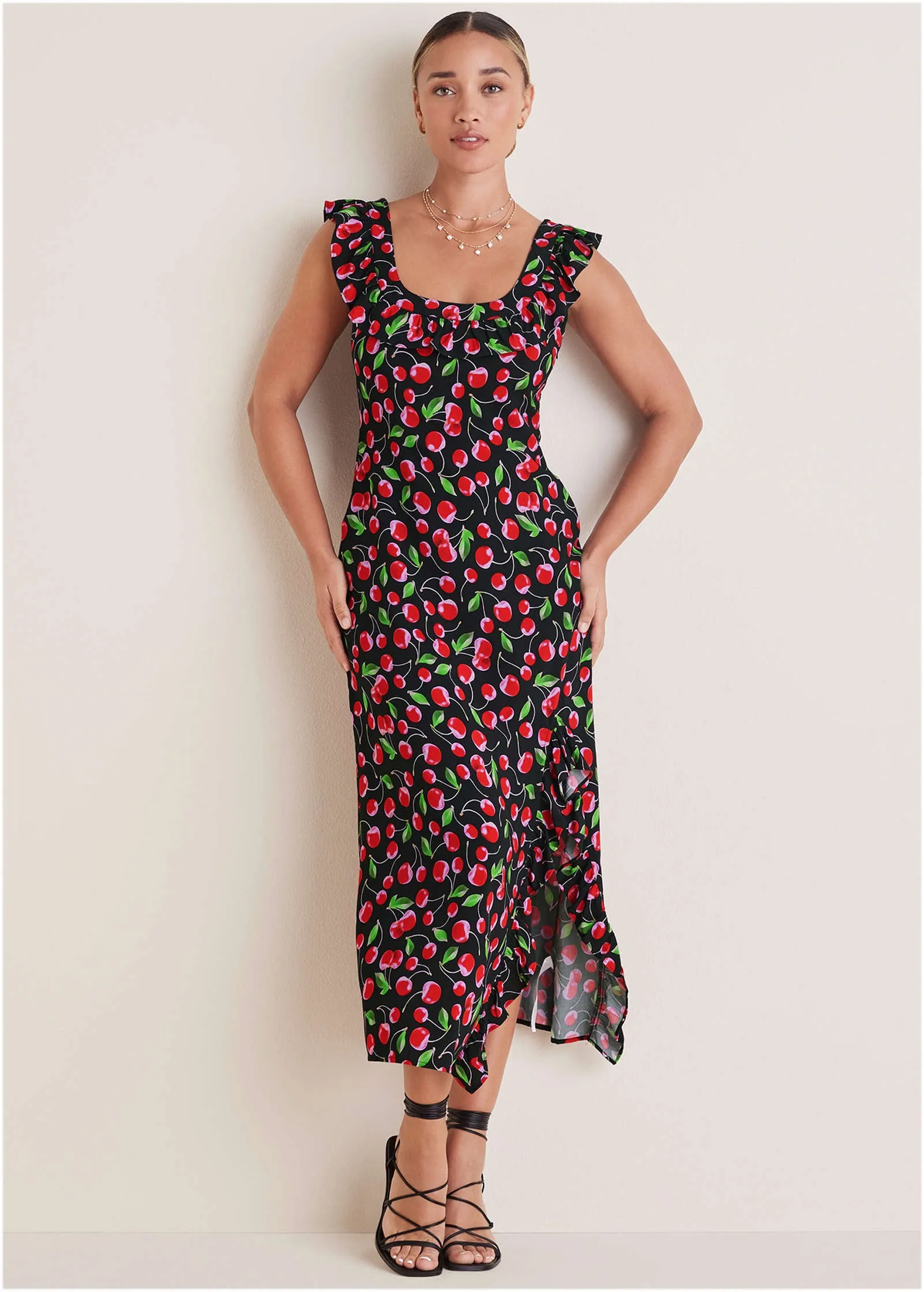 Ruffle Maxi Dress - Very Cherry sold by VENUS product image thumbnail 2