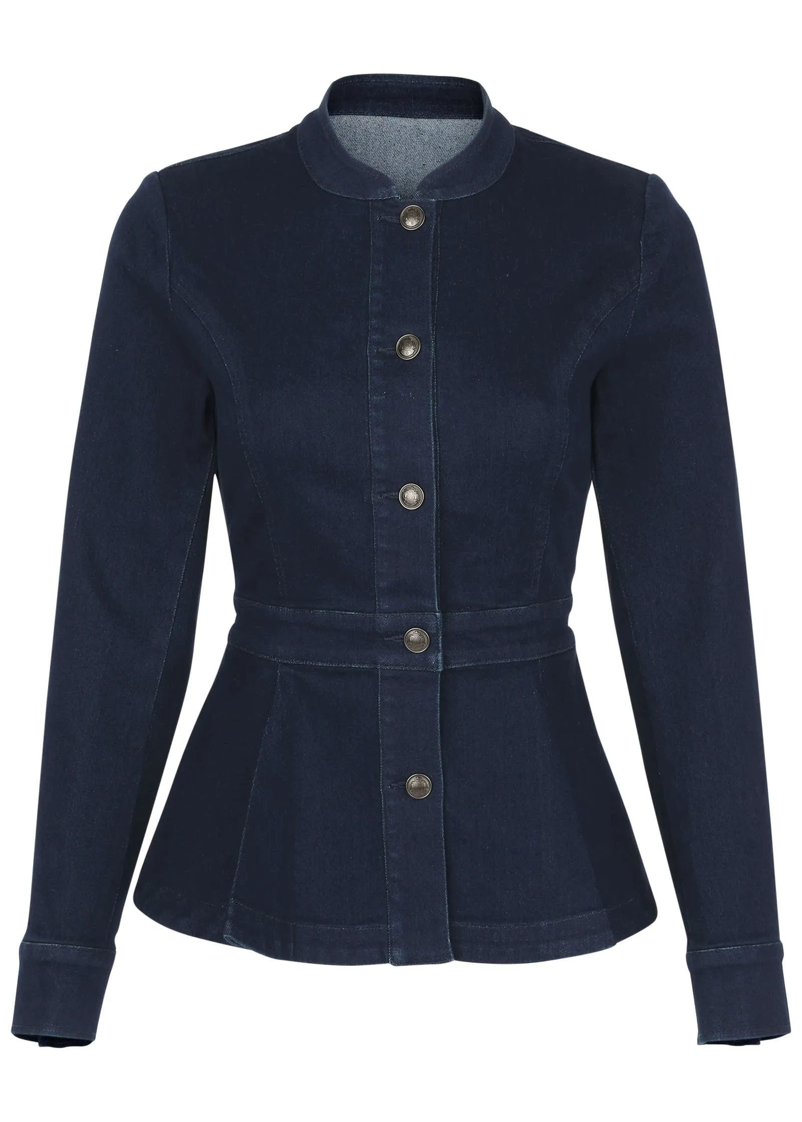 Denim Peplum Blazer - Dark Rinse Wash sold by VENUS product image thumbnail 2