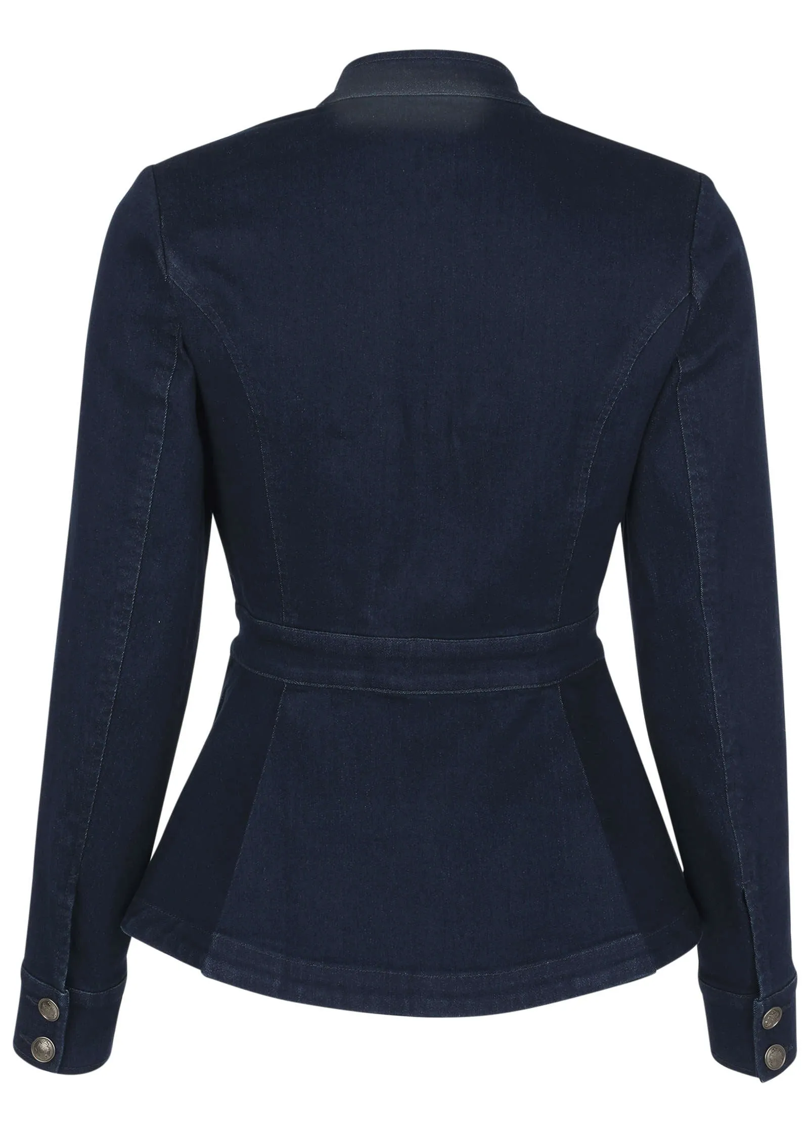 Denim Peplum Blazer - Dark Rinse Wash sold by VENUS product image thumbnail 3