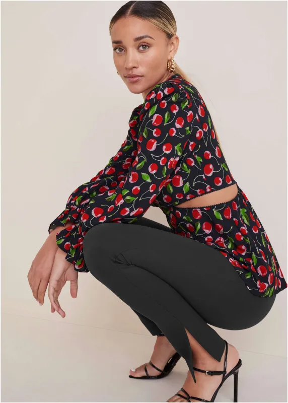 Cut-Out Waist Blouse - Very Cherry sold by VENUS