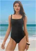 Sydney Ruched Tankini - Jet Black sold by VENUS