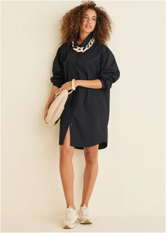 Shirt Dress - Jet Black sold by VENUS