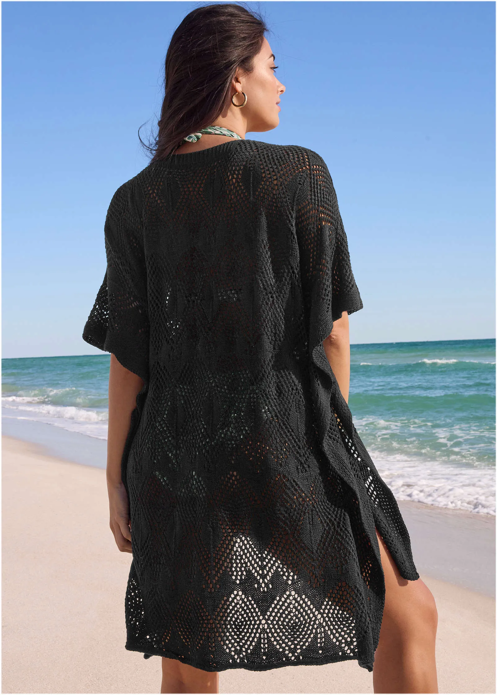 Crochet Cover-Up Tunic - Jet Black sold by VENUS product image thumbnail 2