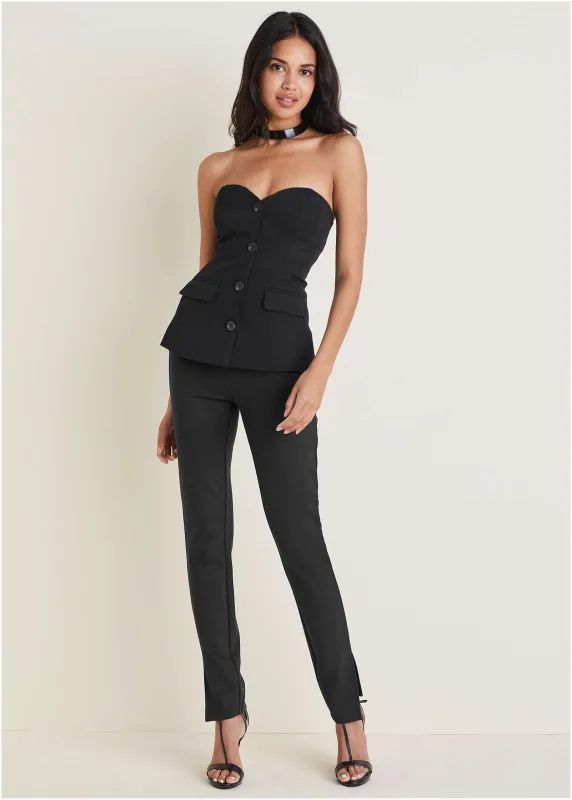 Smoothing Ponte Skinny Pants - Jet Black sold by VENUS