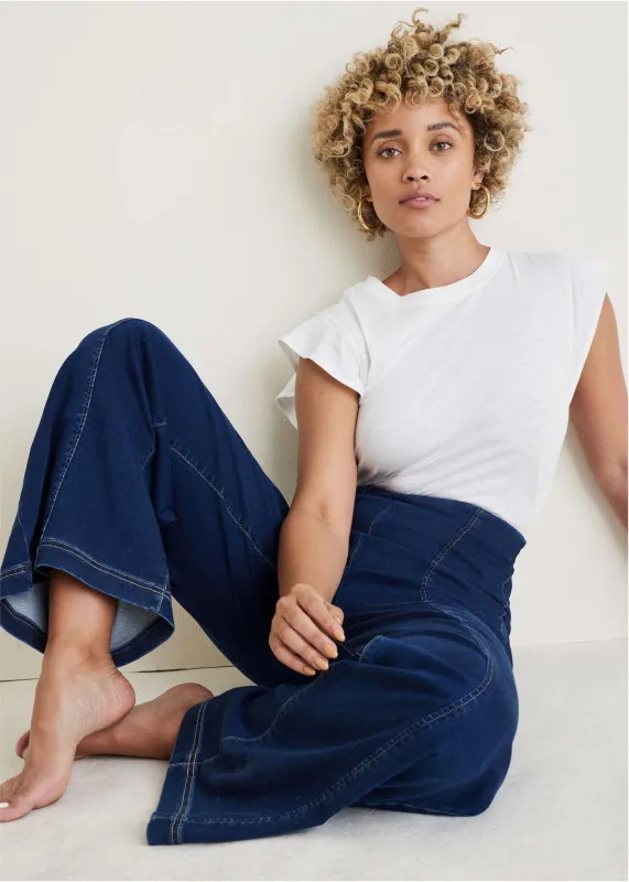 Ruffle Sleeve Tee - Cloud Dancer sold by VENUS