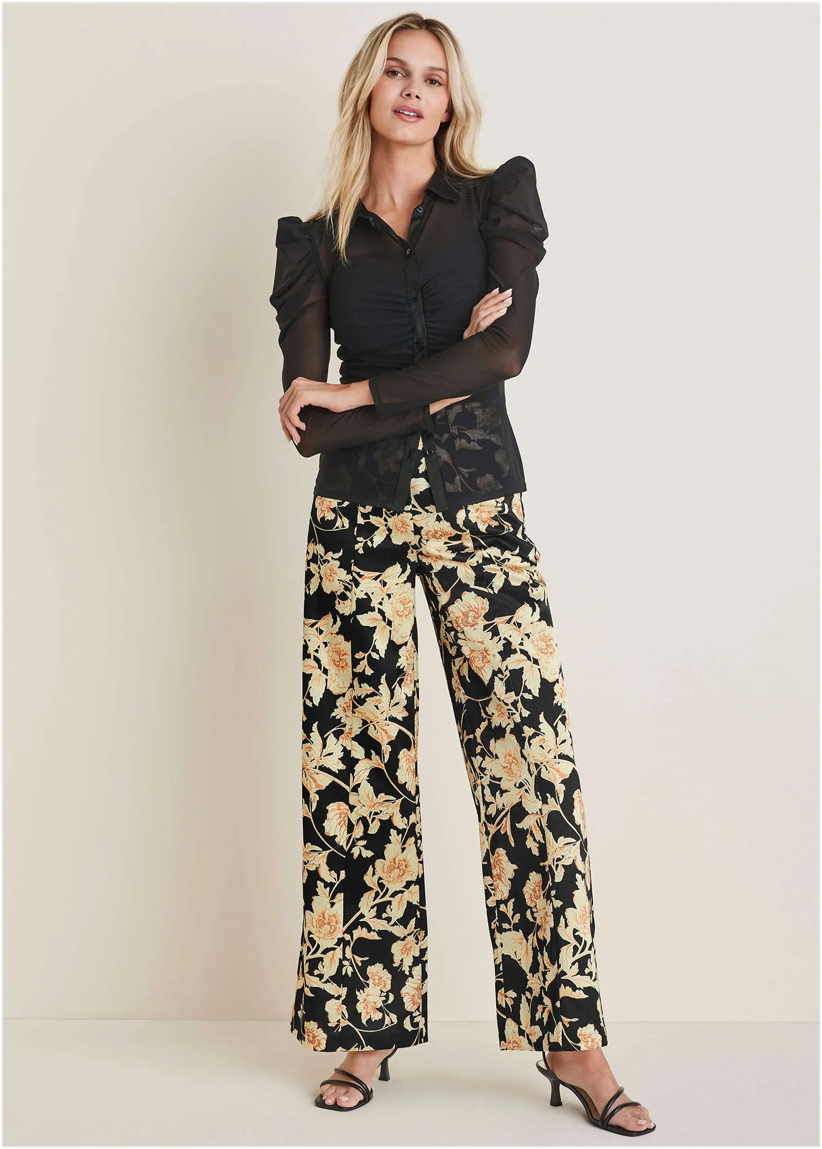 Mesh Button Front Top - Jet Black sold by VENUS product image thumbnail 2