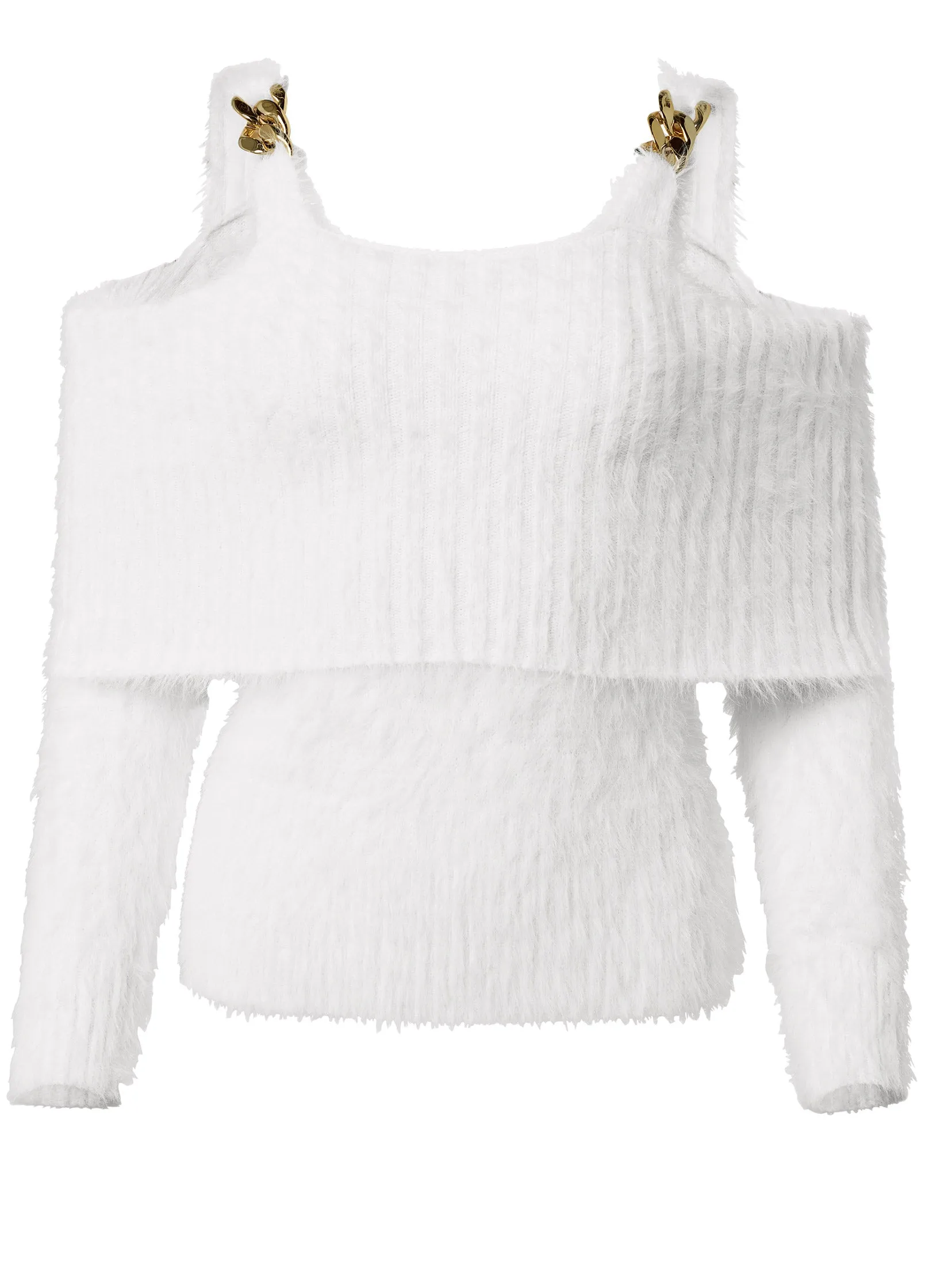 Chain Detail Cold-Shoulder Sweater - Cloud Dancer sold by VENUS product image thumbnail 5