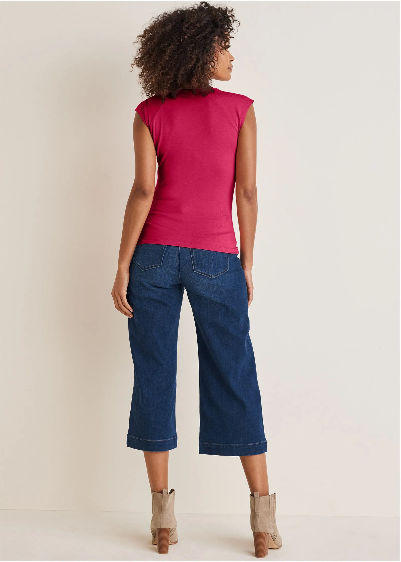 Ruched Cap Sleeve Top - Persian Red sold by VENUS product image thumbnail 3