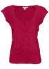 Ruched Cap Sleeve Top - Persian Red sold by VENUS
