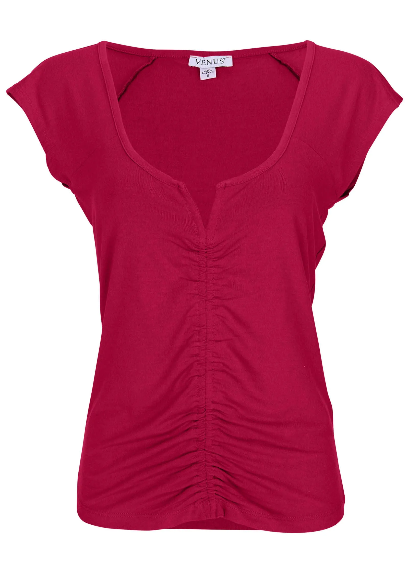 Ruched Cap Sleeve Top - Persian Red sold by VENUS product image thumbnail 4