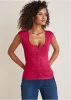 Ruched Cap Sleeve Top - Persian Red sold by VENUS