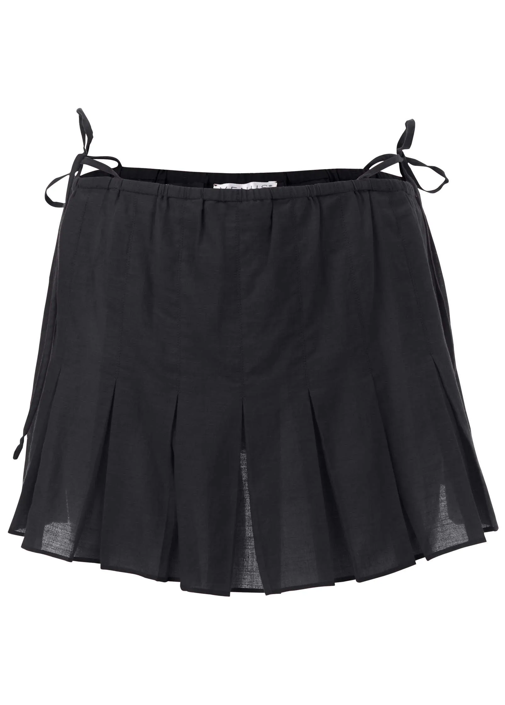 Pleated Tie Sleeve Tank - Jet Black sold by VENUS product image thumbnail 4