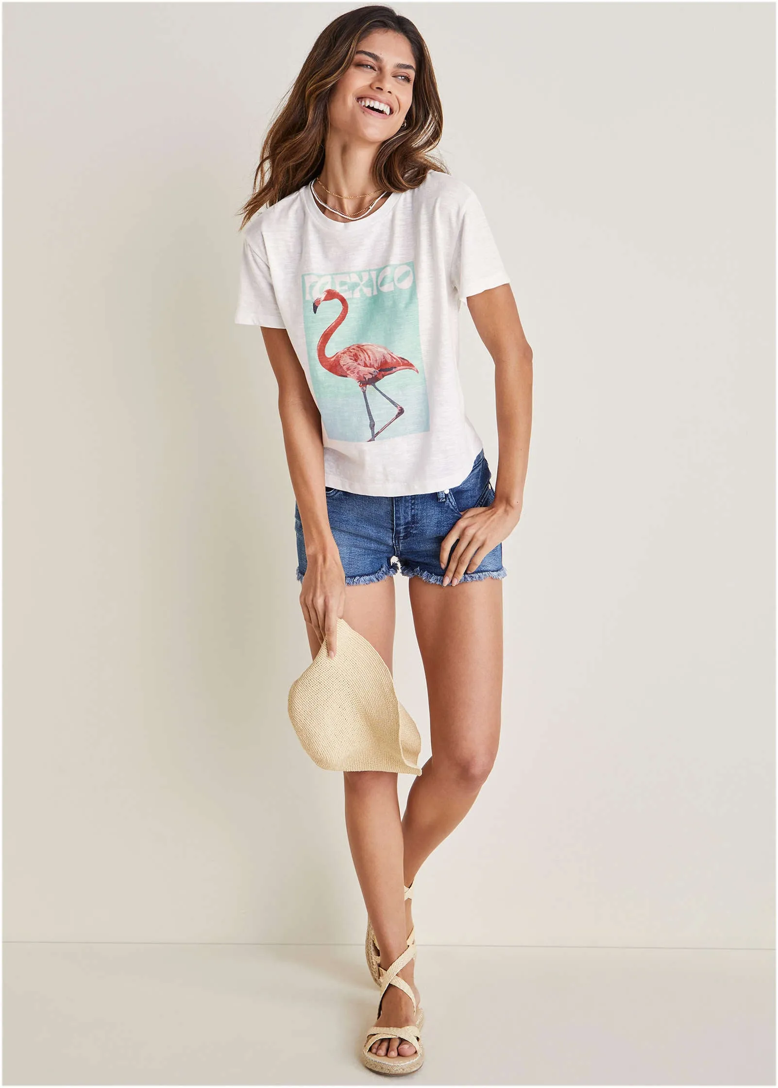Flamingo Graphic Tee - Cloud Dancer sold by VENUS product image thumbnail 2