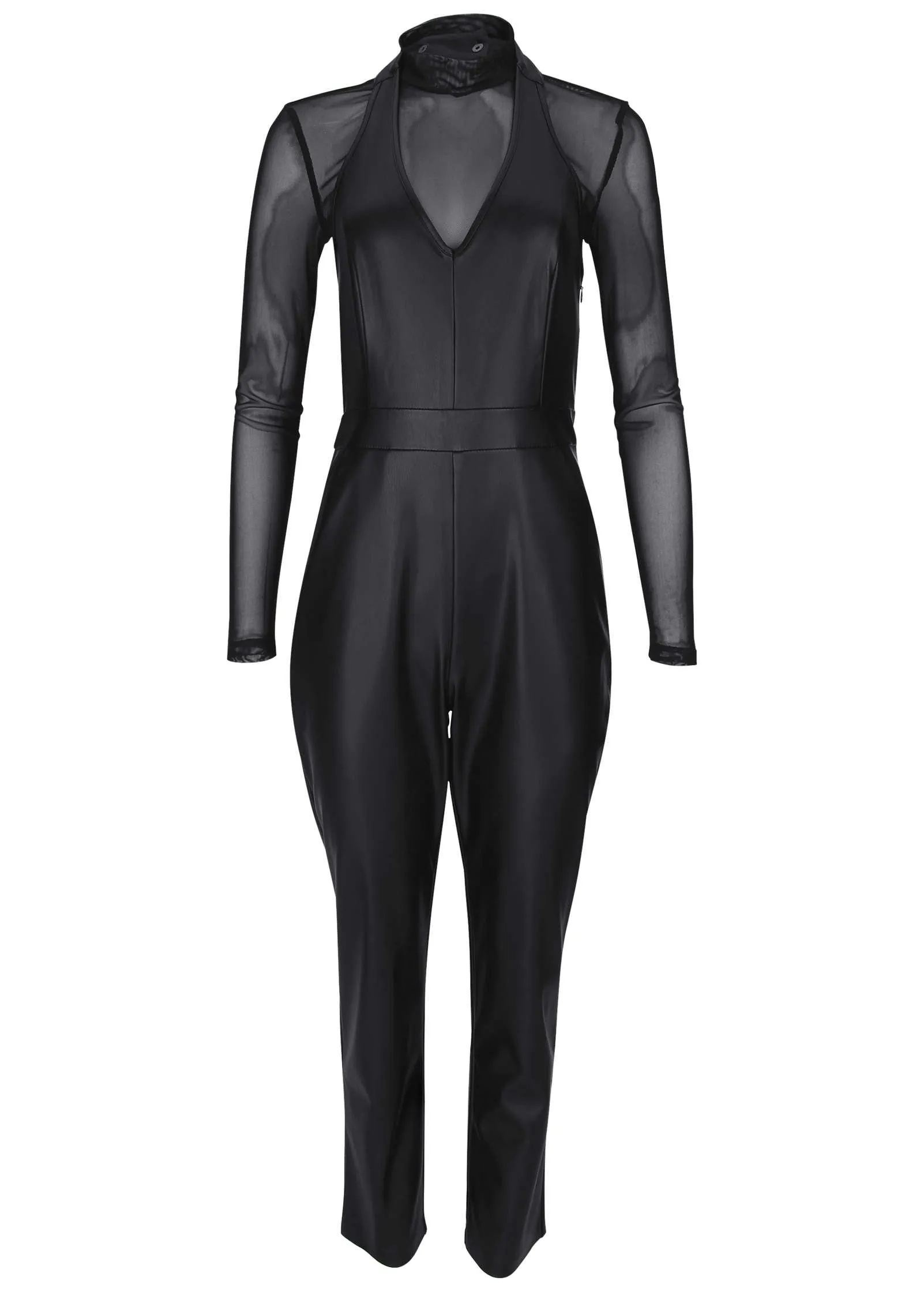 Faux Leather Jumpsuit - Jet Black sold by VENUS product image thumbnail 5
