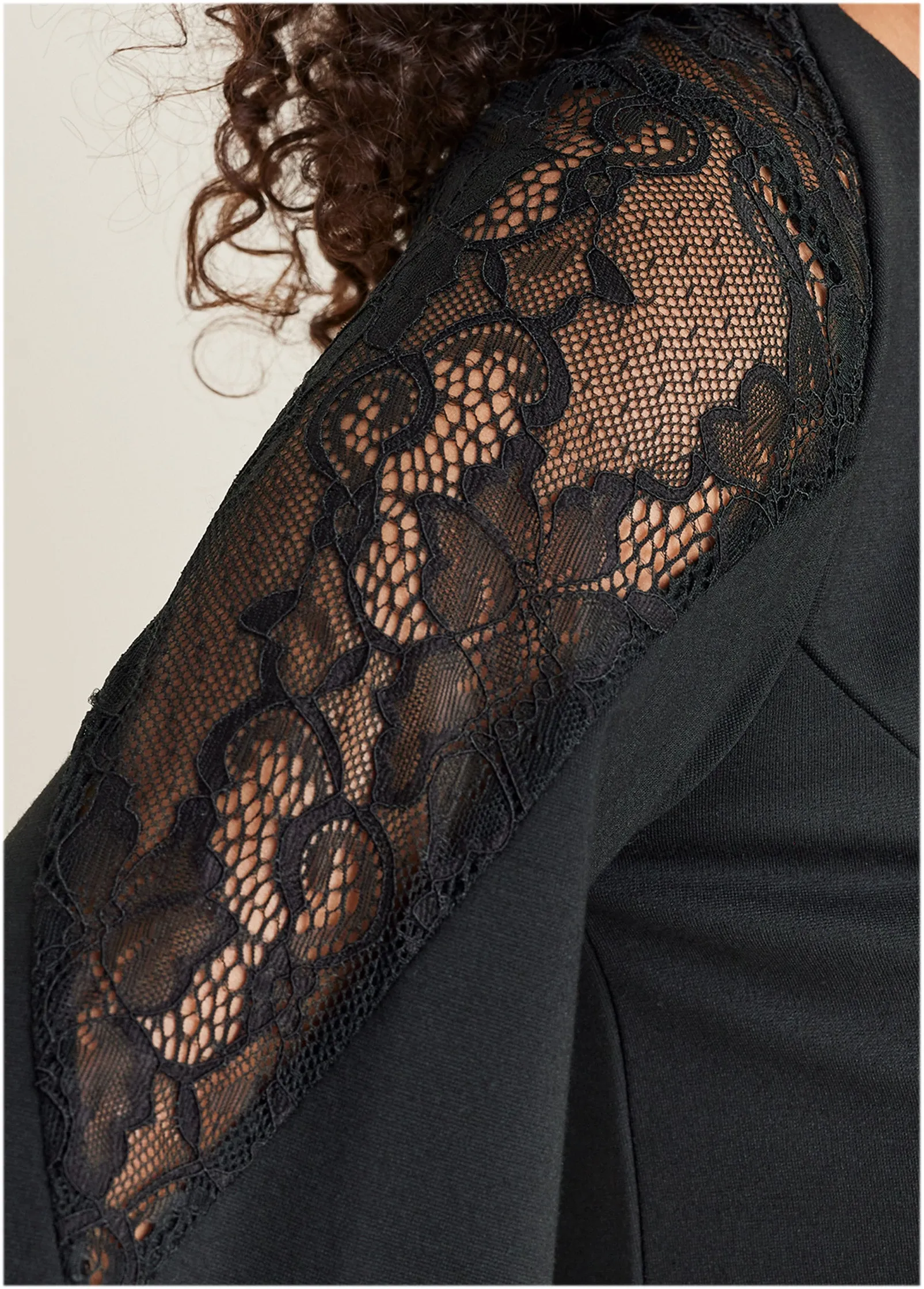 Ponte Lace Detail Jumpsuit - Jet Black sold by VENUS product image thumbnail 3