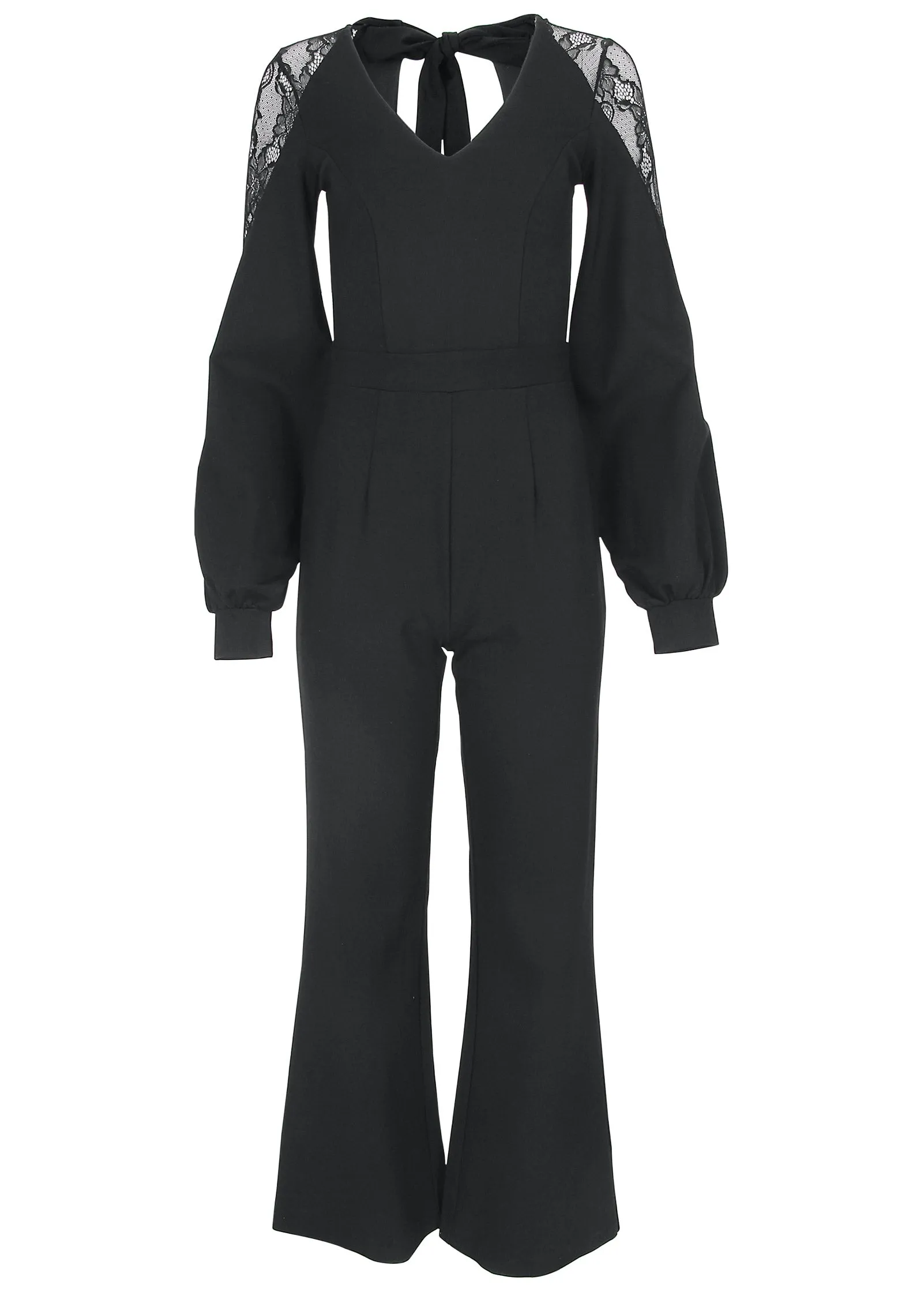 Ponte Lace Detail Jumpsuit - Jet Black sold by VENUS product image thumbnail 4