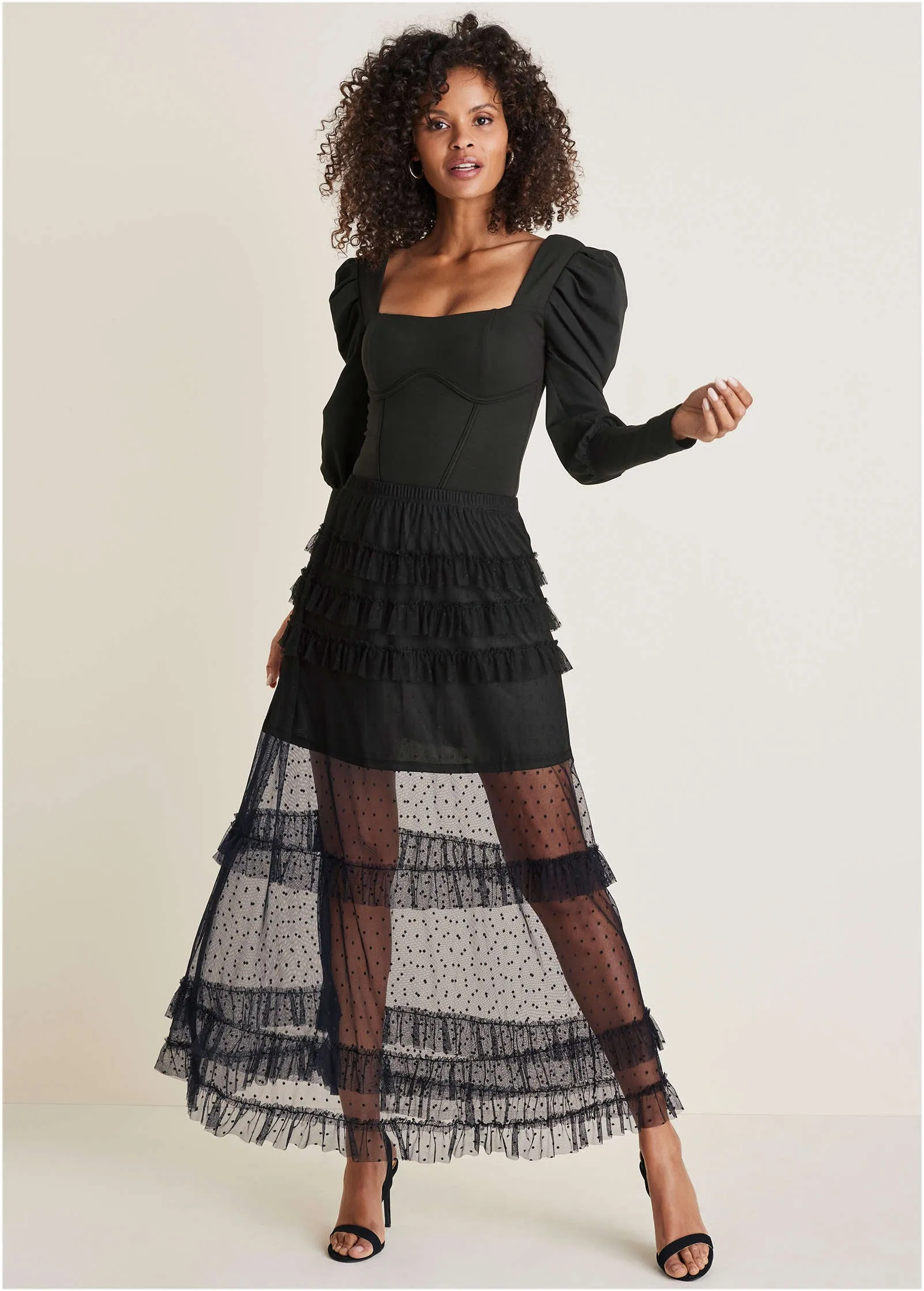 Puff Sleeve Bodysuit - Jet Black sold by VENUS product image thumbnail 5