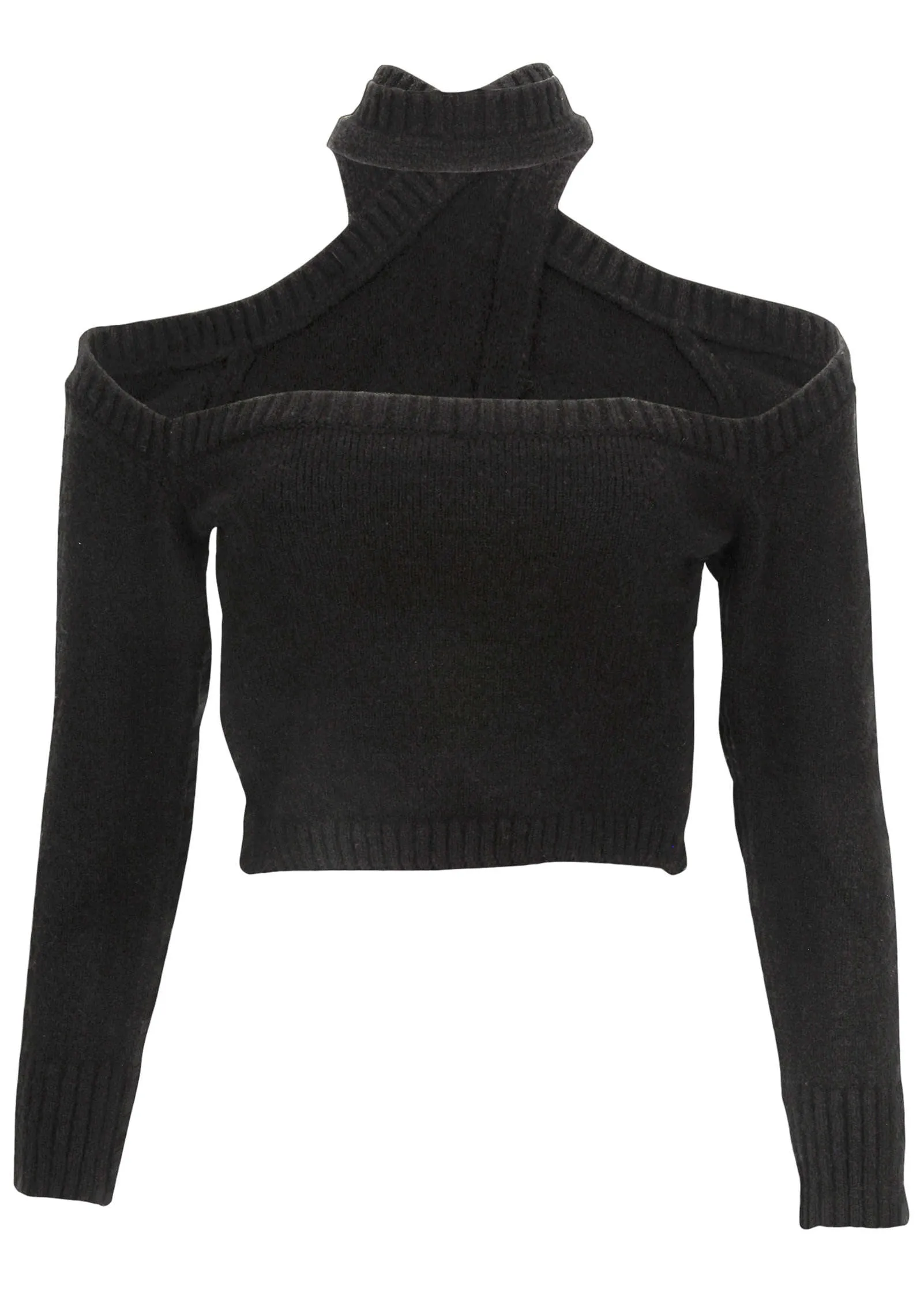 Wrap Halter Neck Sweater - Jet Black sold by VENUS product image thumbnail 3