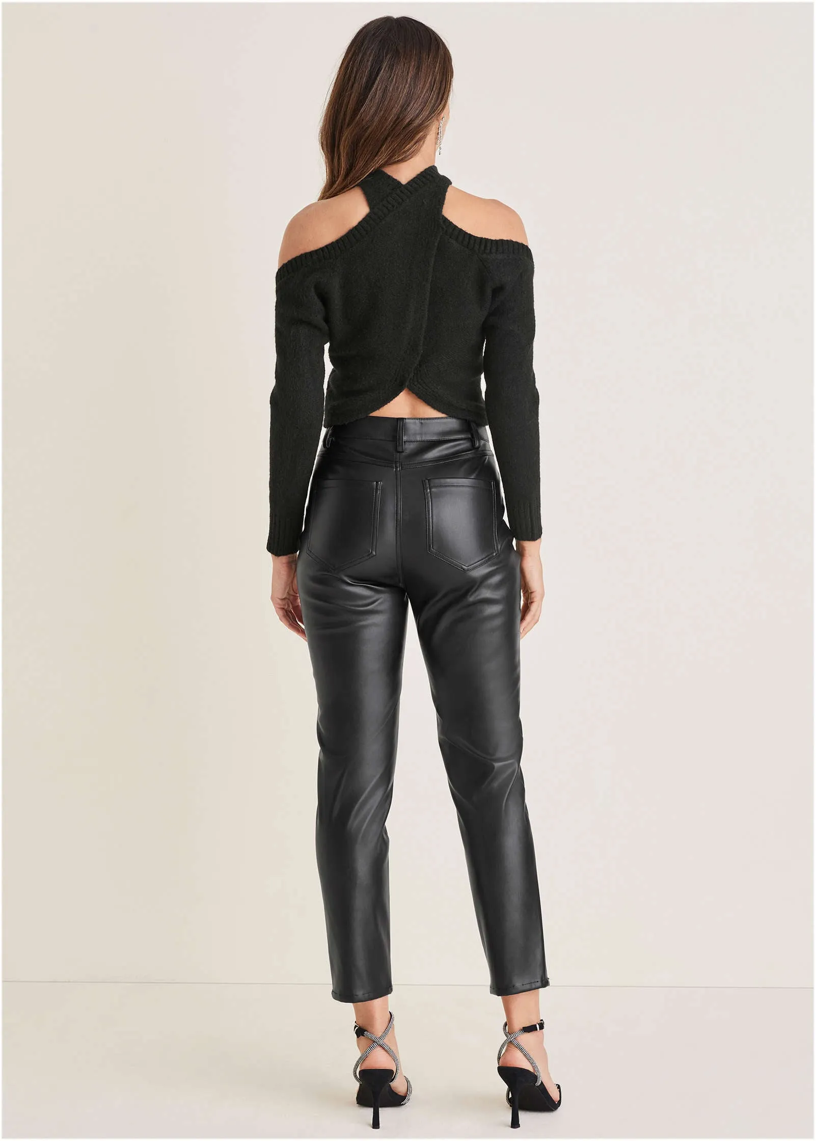 Wrap Halter Neck Sweater - Jet Black sold by VENUS product image thumbnail 2