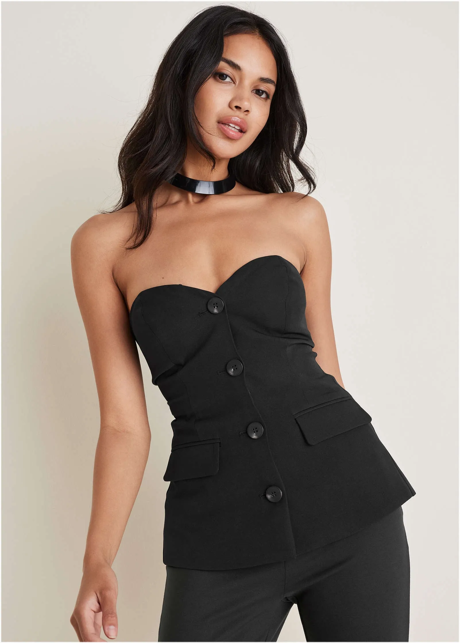 Sweetheart Suiting Top - Jet Black sold by VENUS