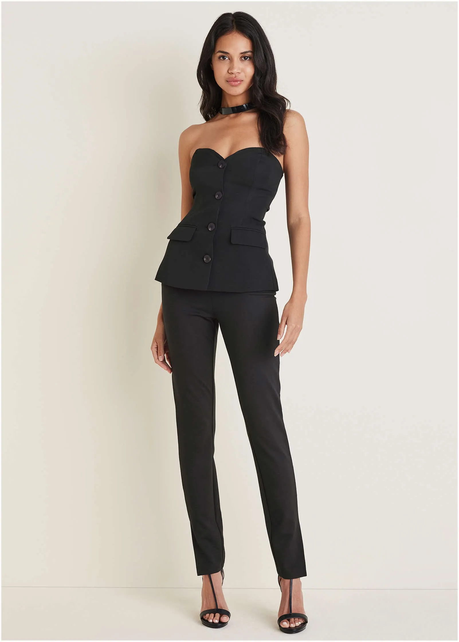Sweetheart Suiting Top - Jet Black sold by VENUS product image thumbnail 3