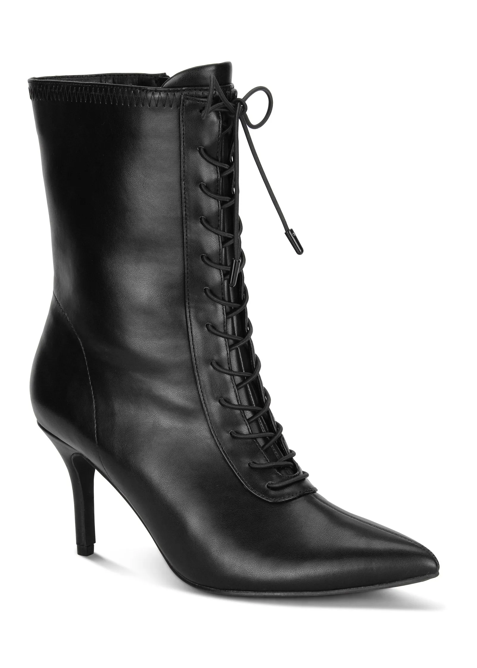 Lace Up Booties - Jet Black sold by VENUS