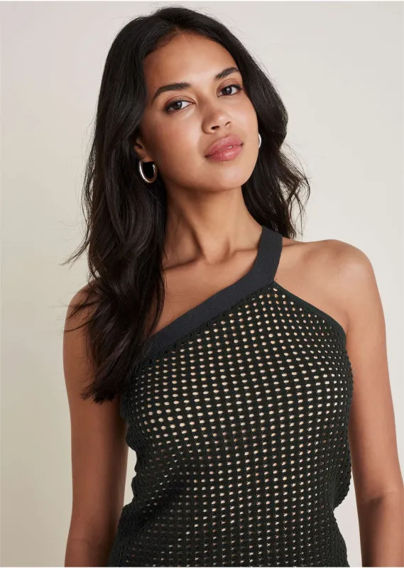One-Shoulder Tank Sweater - Jet Black sold by VENUS