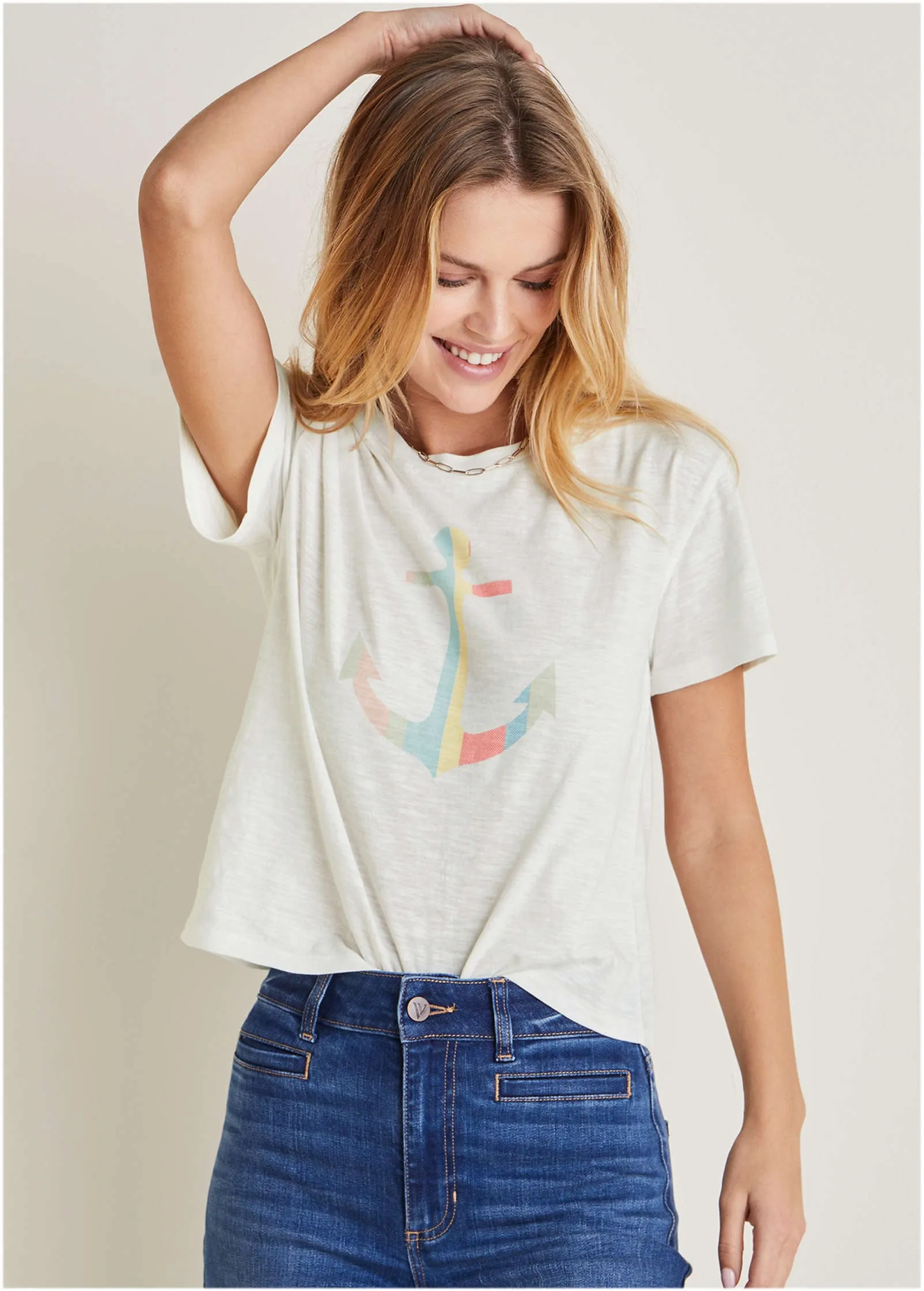 Anchor Graphic Tee - Cloud Dancer sold by VENUS