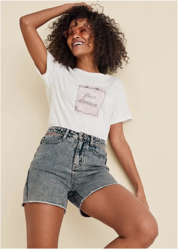 French Perfume Graphic Tee - Cloud Dancer sold by VENUS