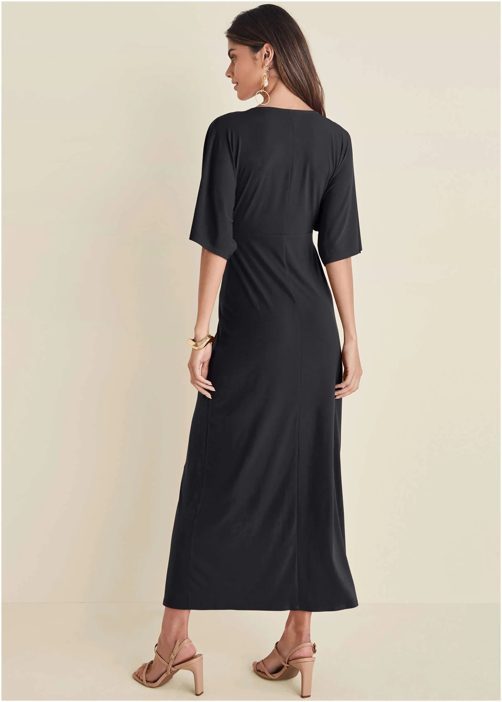 Twist Front Maxi Dress - Jet Black sold by VENUS product image thumbnail 2