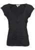 Ruched Cap Sleeve Top - Jet Black sold by VENUS
