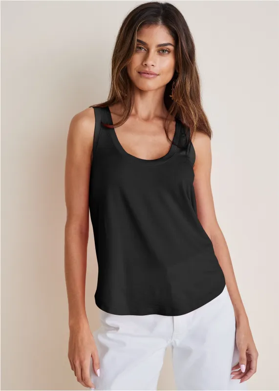 Scoop Neck Tank - Jet Black made by VENUS