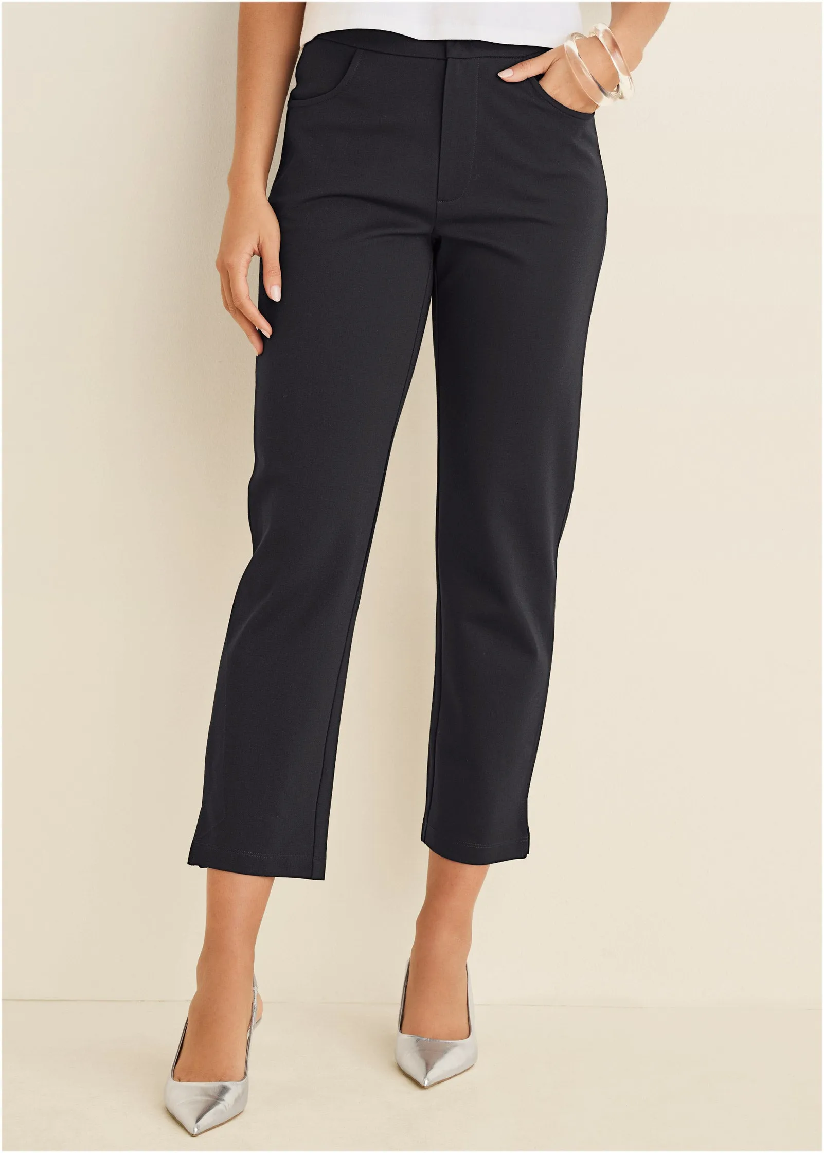 Smoothing Ponte Straight Leg Pants - Jet Black sold by VENUS product image thumbnail 2
