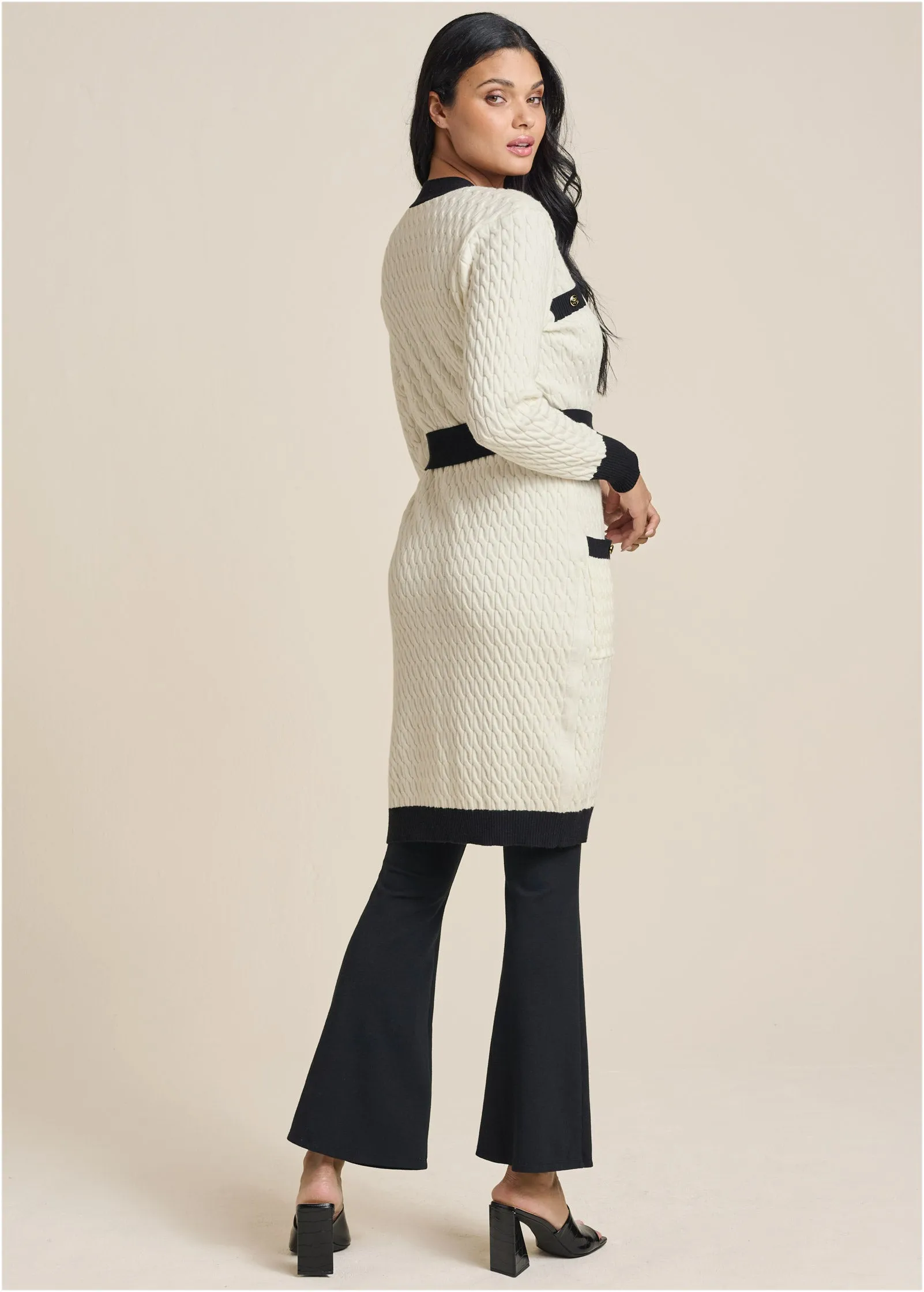 Contrast Trim Cardigan - Cloud Dancer sold by VENUS product image thumbnail 2