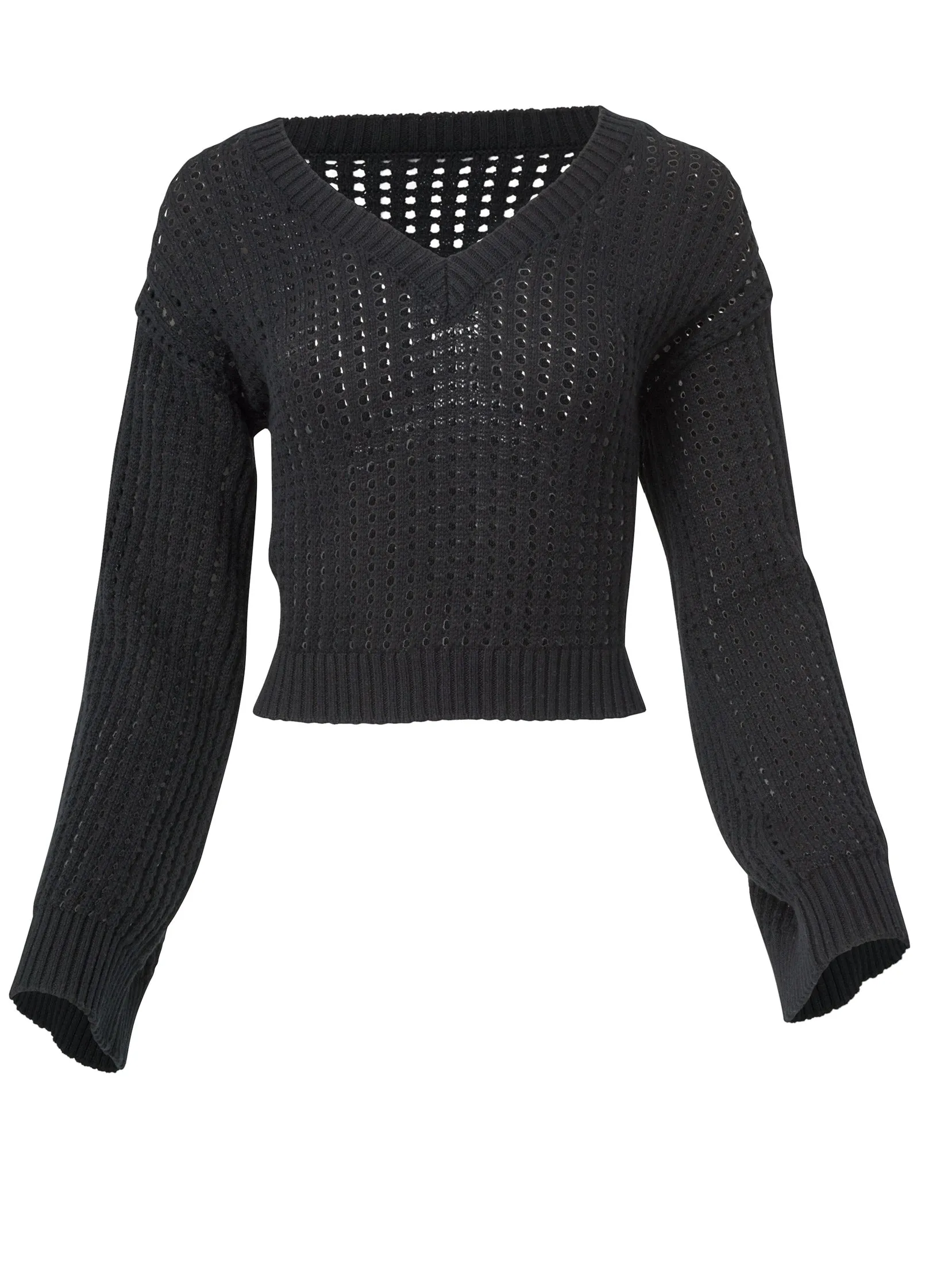 Pointelle Stitch Sweater - Jet Black sold by VENUS product image thumbnail 4