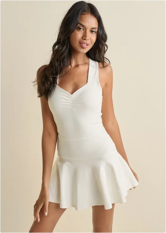 Lace Trim Tennis Dress  - Cloud Dancer sold by VENUS