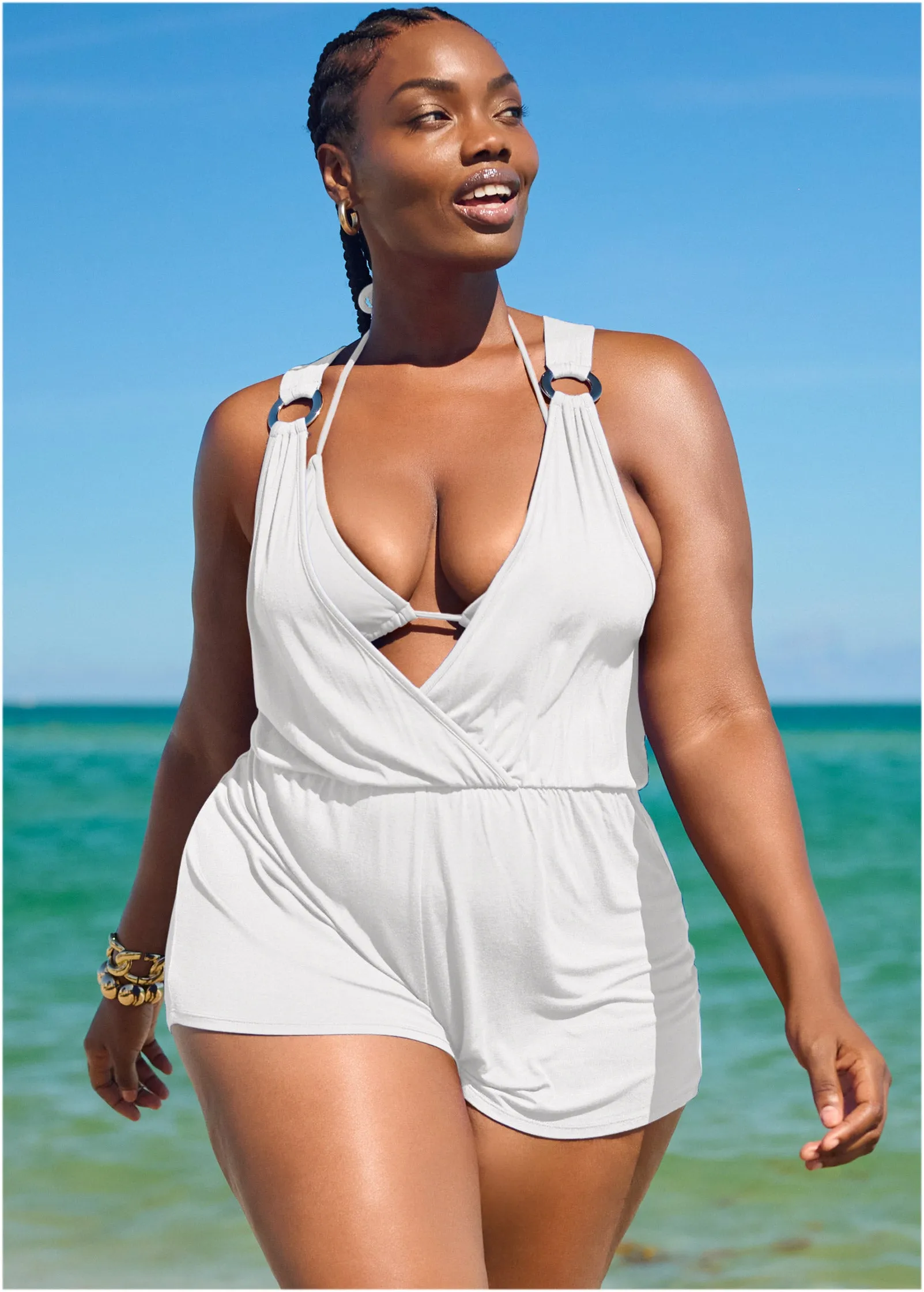 Wrap Romper Cover-Up - Pearl White sold by VENUS product image thumbnail 4