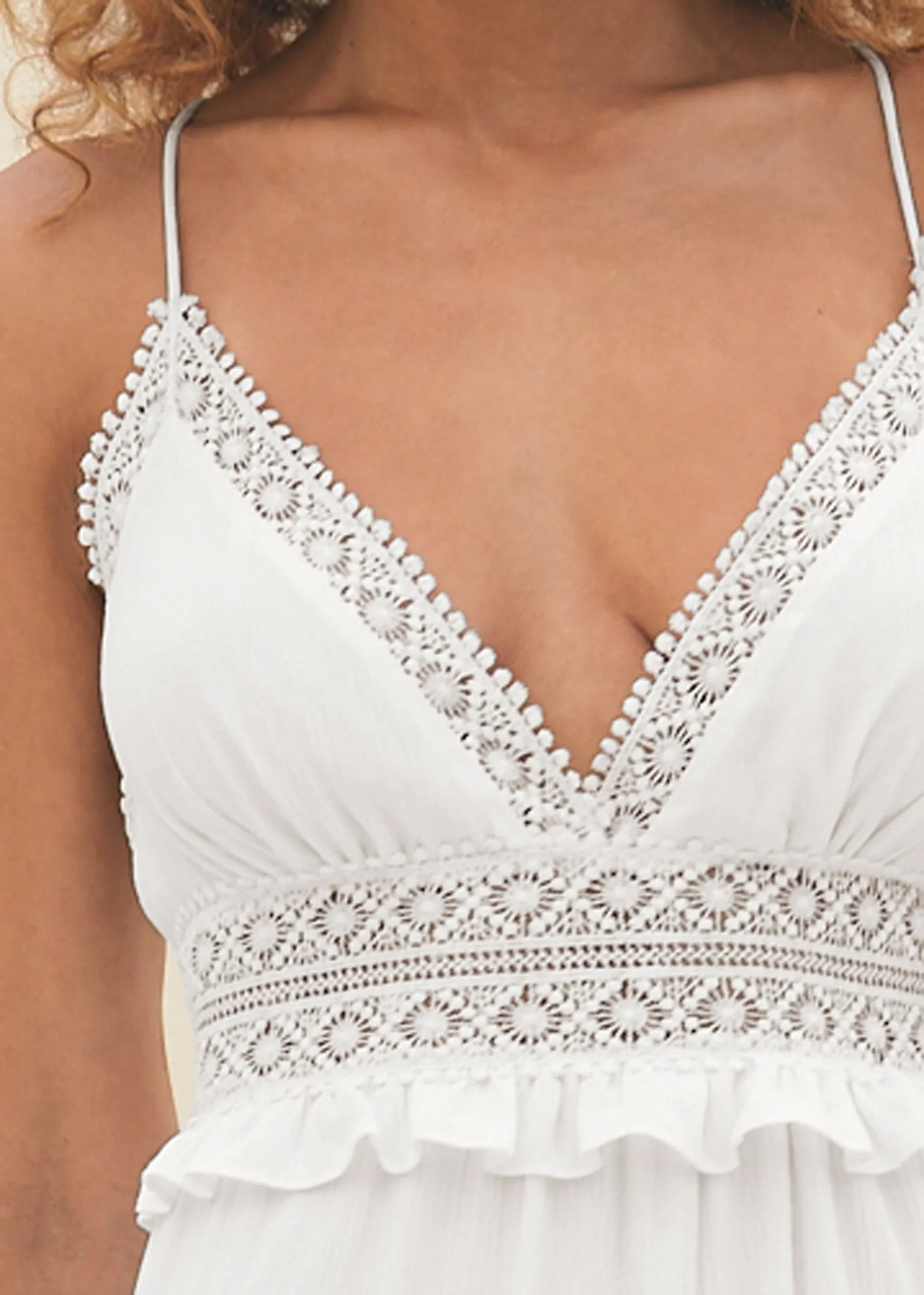Crochet Detail Maxi Dress - Cloud Dancer sold by VENUS product image thumbnail 3