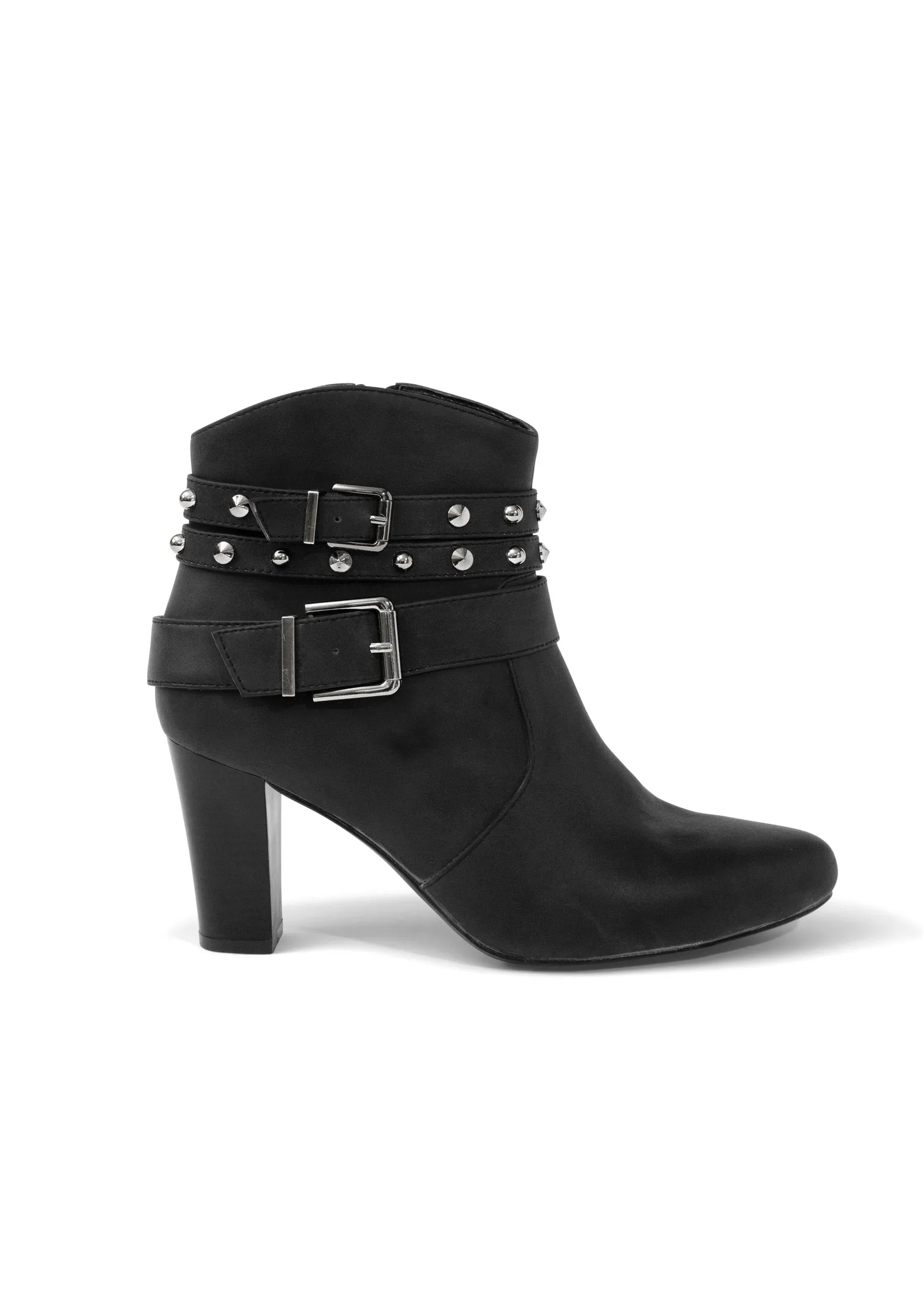 Studded Buckle Belt Booties - Black sold by VENUS product image thumbnail 2