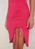 Ruched Side High Low Dress - Persian Red sold by VENUS