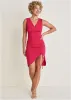 Ruched Side High Low Dress - Persian Red sold by VENUS