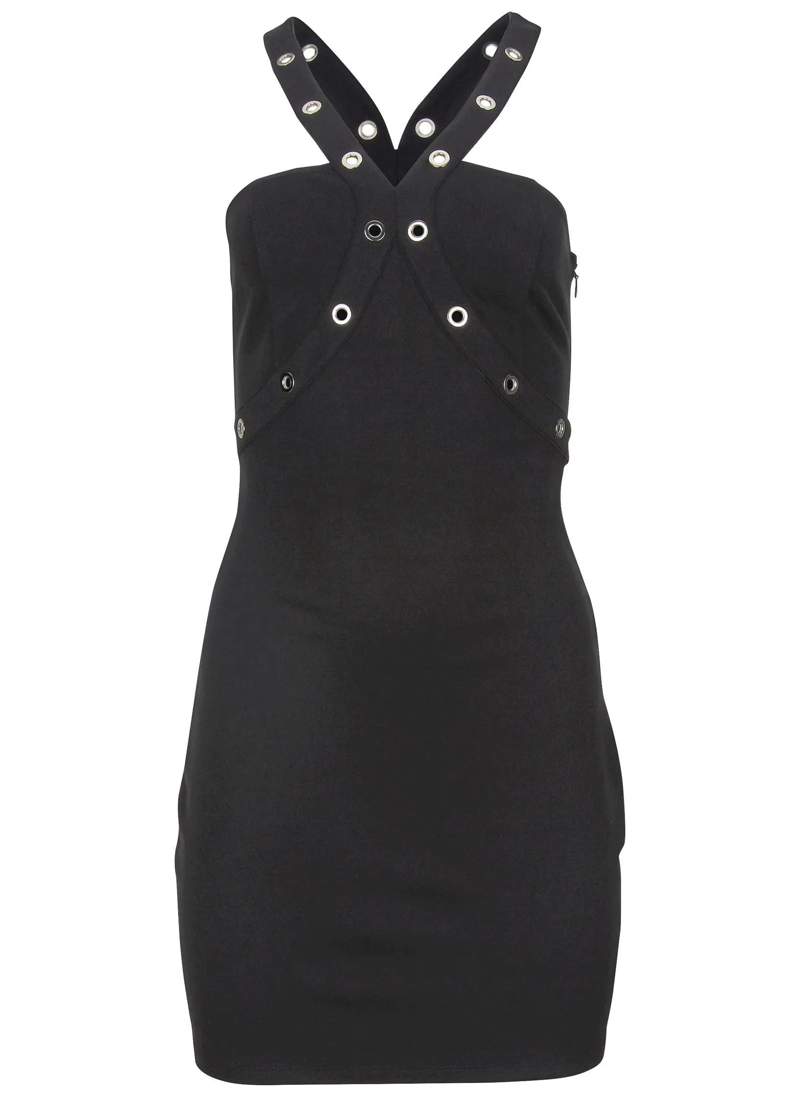 Ponte Grommet Mini Dress - Jet Black sold by VENUS product image thumbnail 4