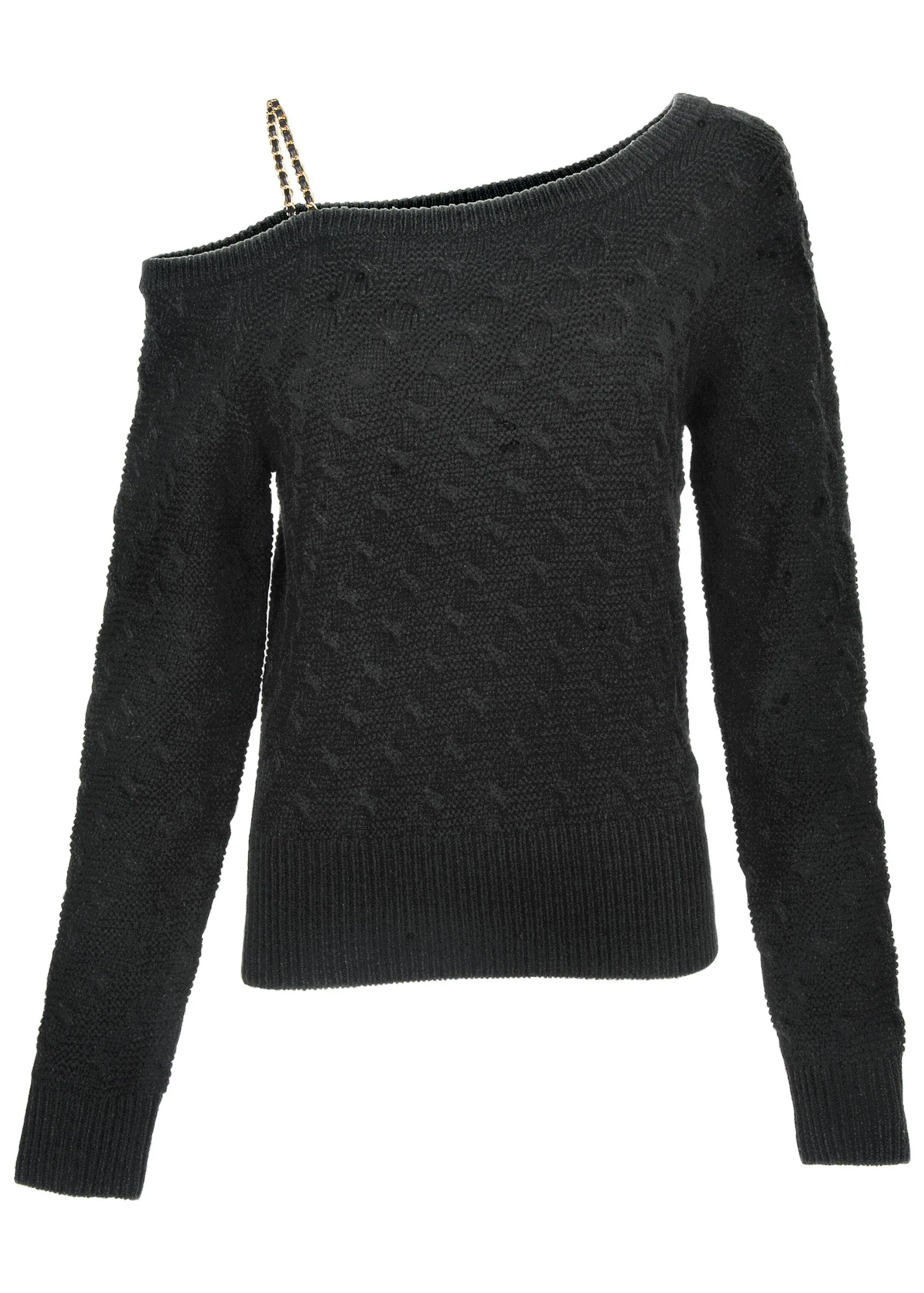 Chain Detail Sweater - Jet Black sold by VENUS product image thumbnail 3