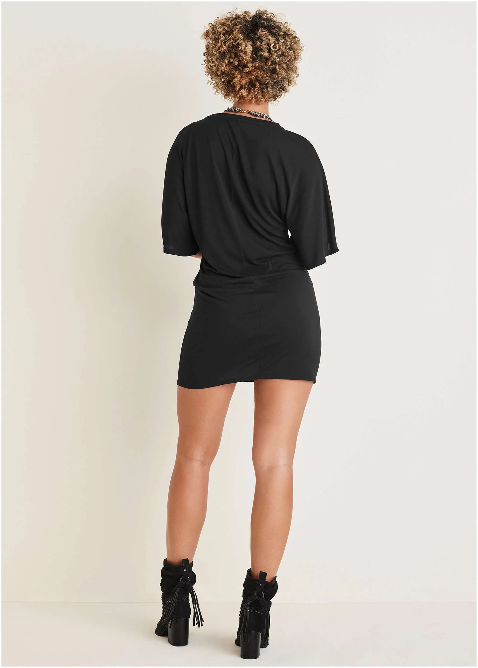 Hip Twist Mini Dress - Jet Black sold by VENUS product image thumbnail 2